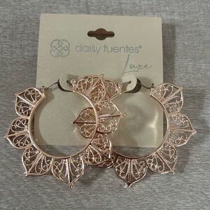 Daisy Fuentes Luxe Floral Lead Hoops